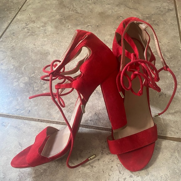 Charlotte russe sienna red lace up wedge heels - Picture 5 of 5